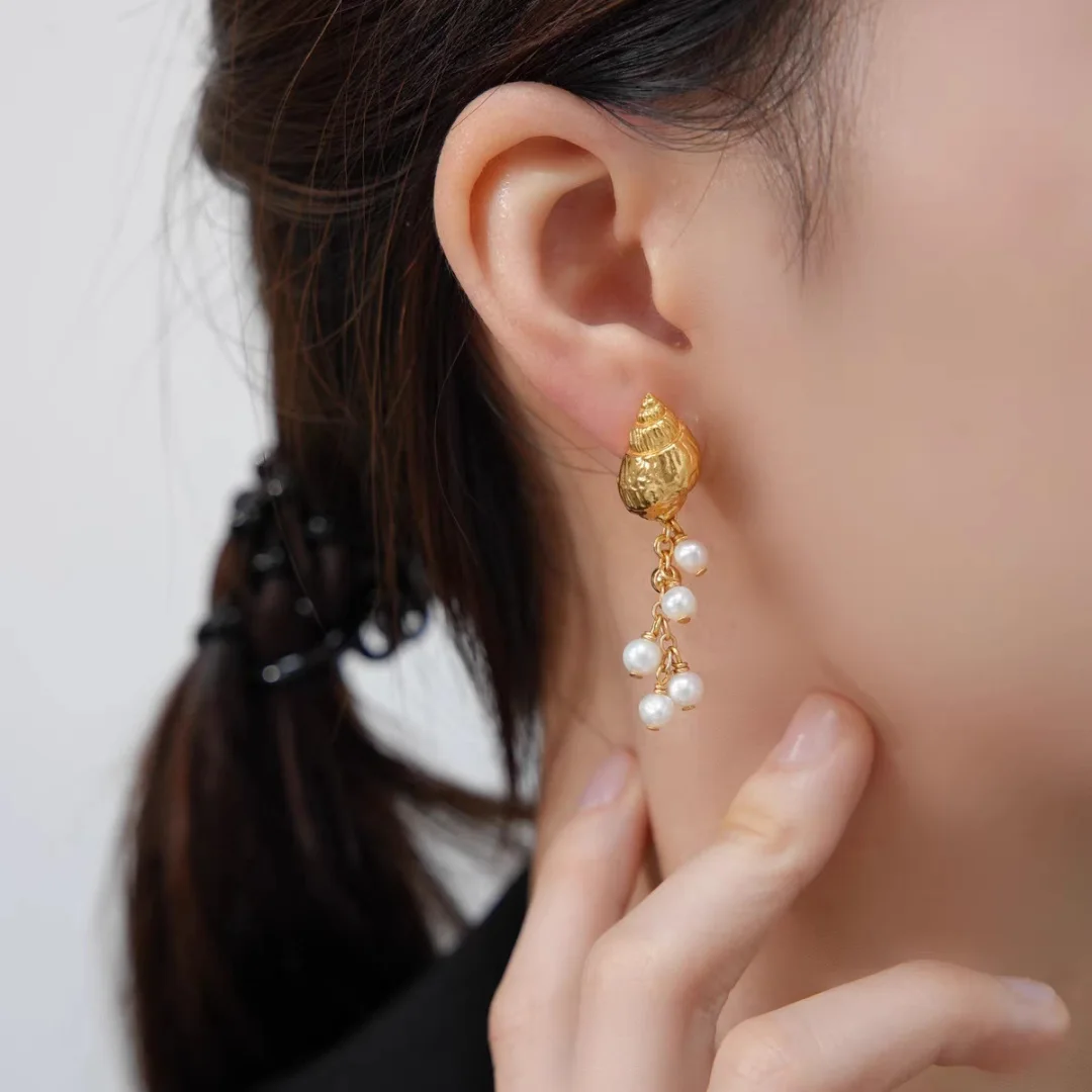 Floral Pearl Drop Earrings