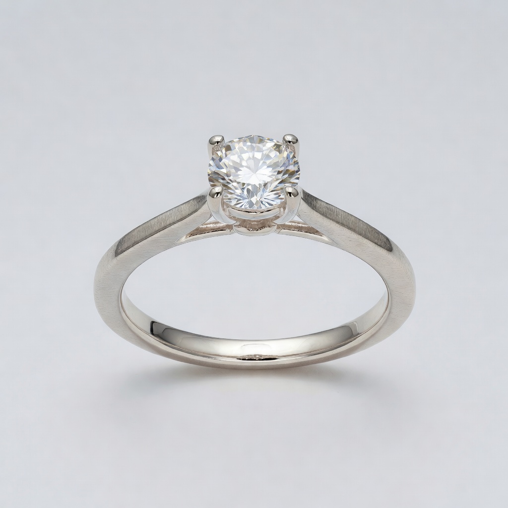 Solitaire engagement ring shown from the front